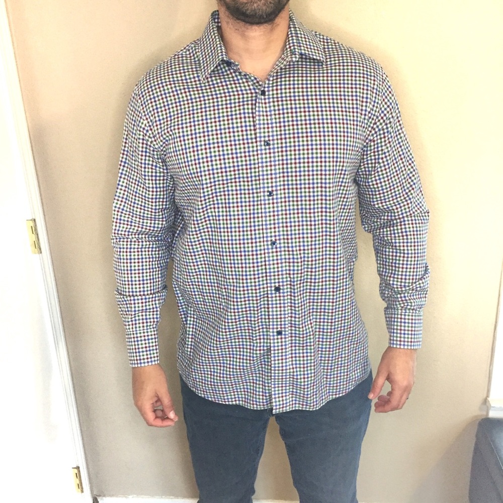 TOMMY HILFIGER Long Sleeve Checkered Dress Shirt